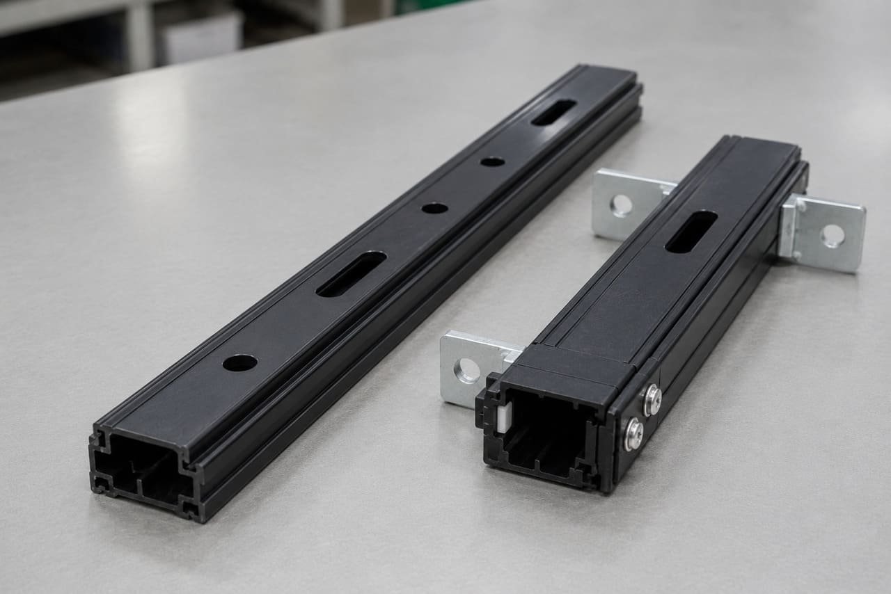 Extruded Plastic Profile with Precision Cutting, Punching and Assembly