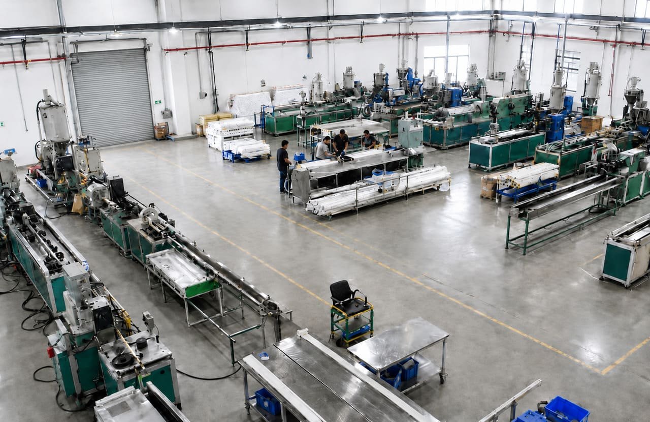 OKAWA manufacturing facility -- custom plastic extrusion production lines